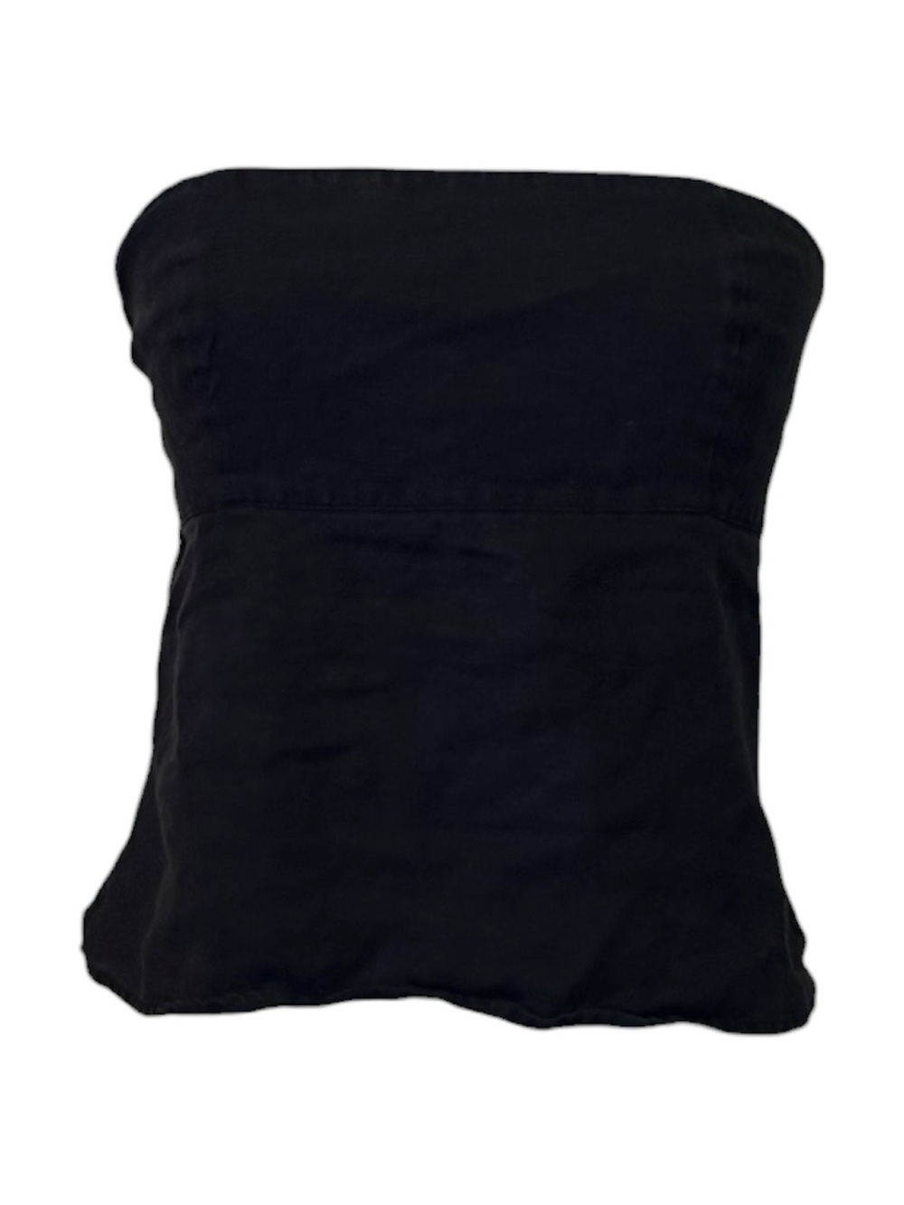 Anua 100% Linen Strapless Tie Back Top Black 90s Minimalist